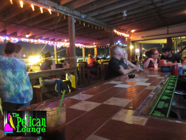 The Pelican Lounge beach bar on Padre Island in Corpus Christi, TX.