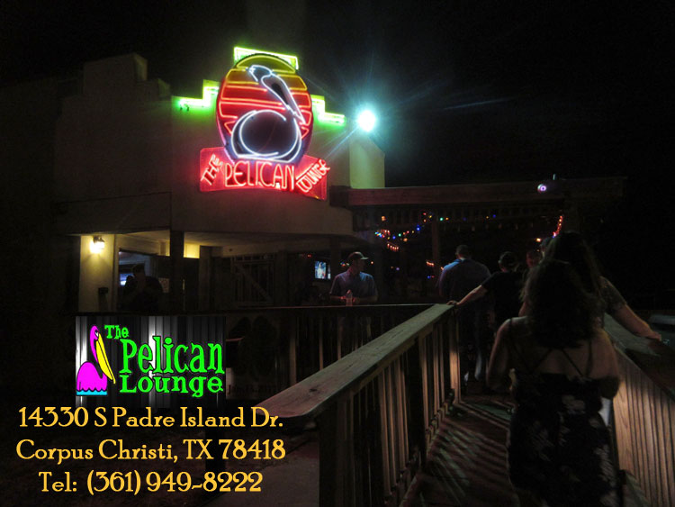 The Pelican Lounge beach bar on Padre Island in Corpus Christi, TX.